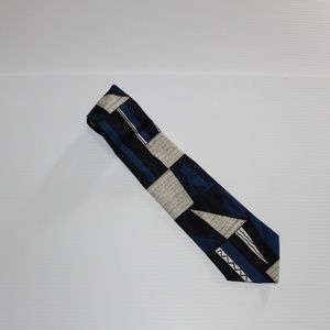 Mens tie, Manhattan, Abstract design, Blue-Black-G